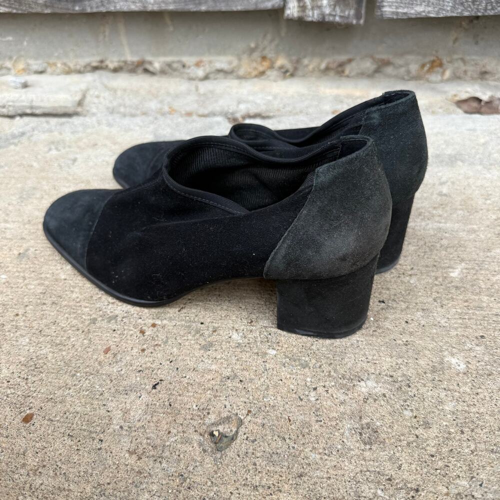 Bandolino Square Toe Block Heel Pumps Modern Womens 7M Black Suede - Picture 5 of 7